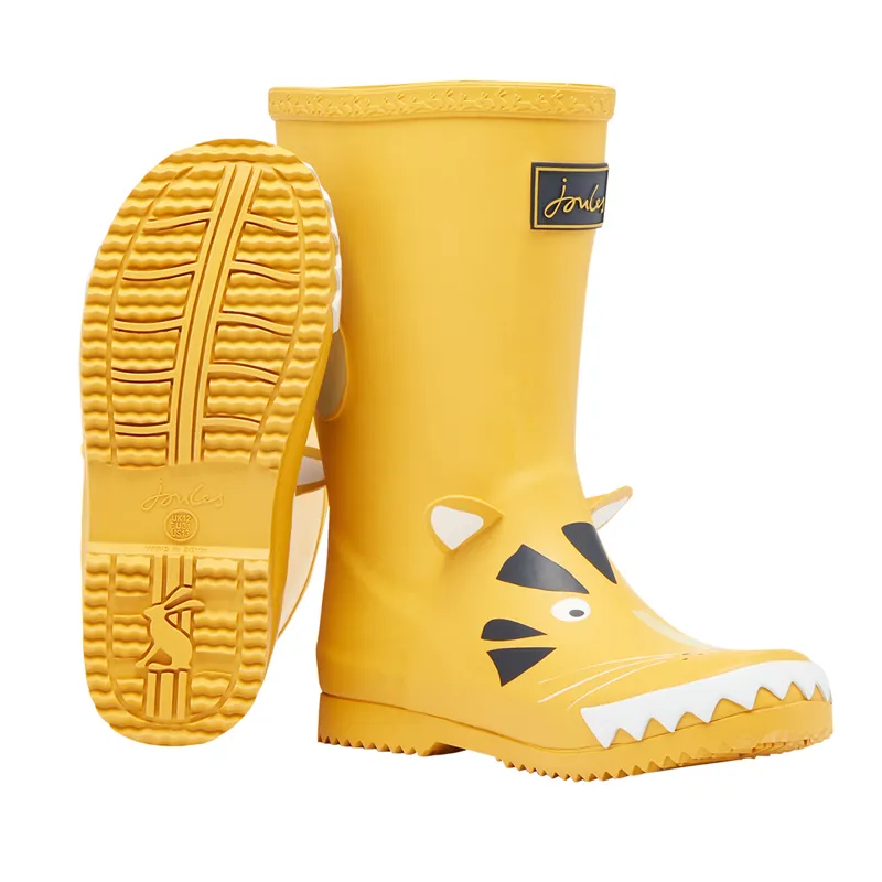 Joules Jnr Roll Up Flexible Printed Wellies - Tiger-2